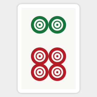 Six Circle Wheel Dot Liu Tong 筒 Tile. It's Mahjong Time! Magnet